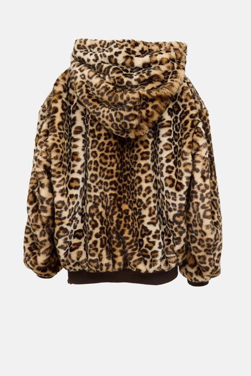 R14 Faux Fur Oversized Hoodie