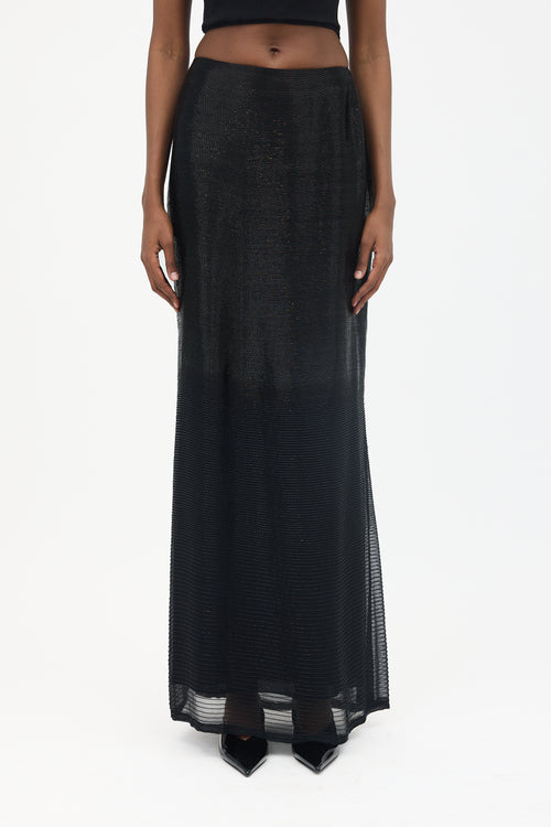 Ralph Lauren Silk Beaded Maxi Skirt