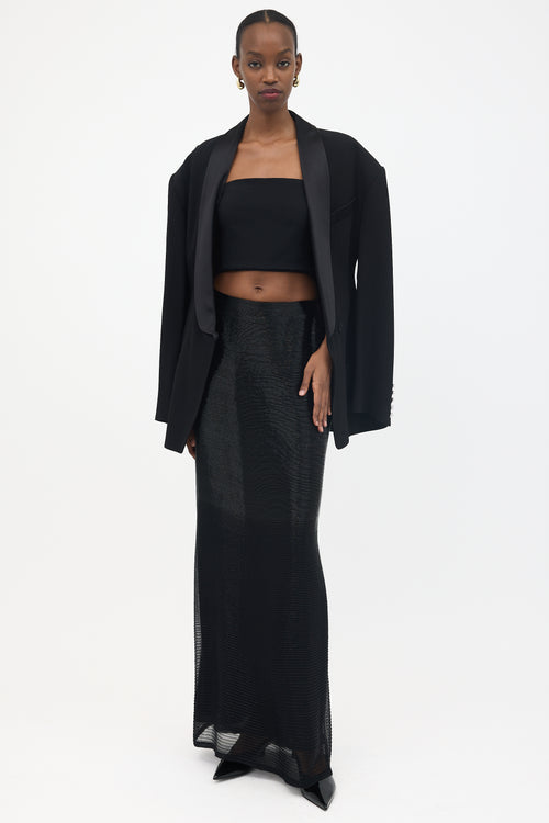 Ralph Lauren Silk Beaded Maxi Skirt