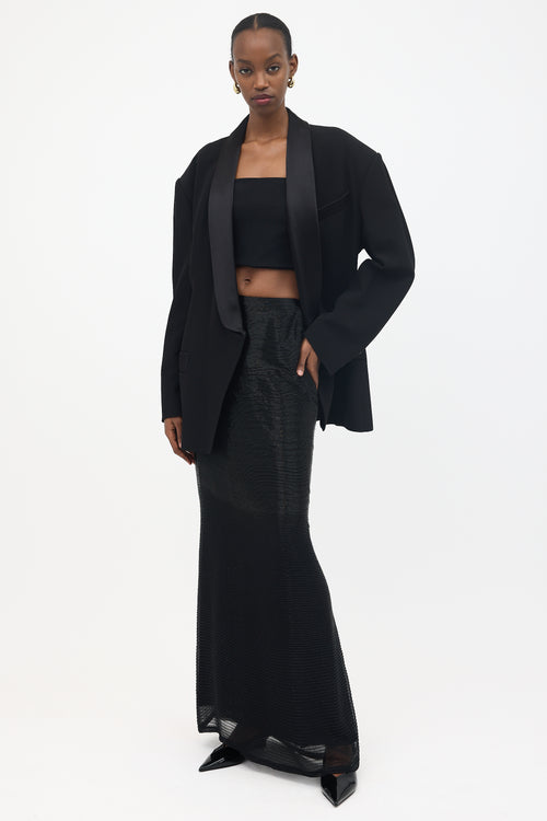 Ralph Lauren Silk Beaded Maxi Skirt