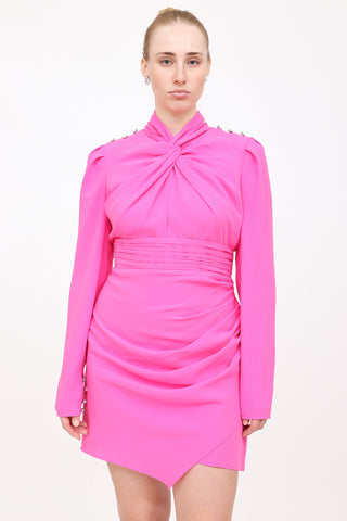 Self-Portrait Twist High Neck Dress