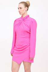 Self-Portrait Twist High Neck Dress