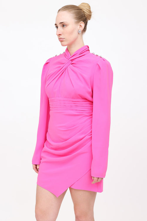 Self-Portrait Twist High Neck Dress