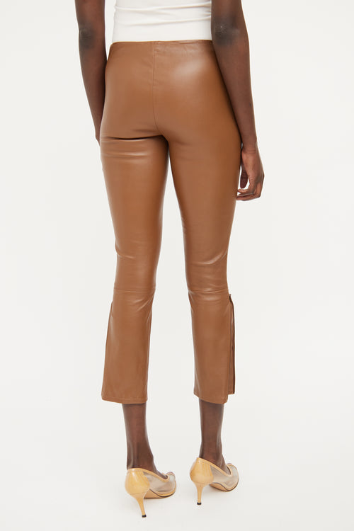 The Row Brown Leather Legging