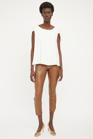 The Row Brown Leather Legging