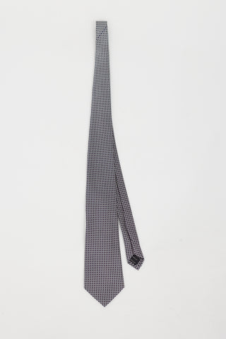 Tom Ford Navy & White Square Print Tie