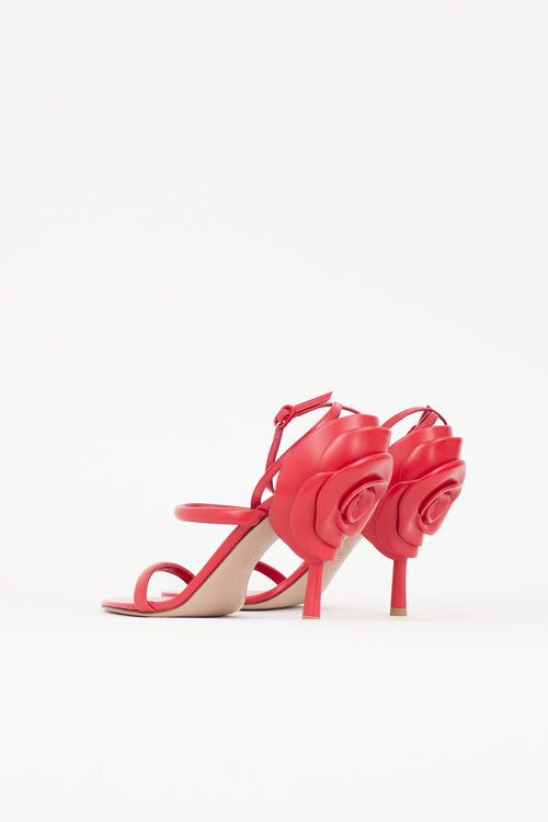 Valentino Leather Roserouche Sandal