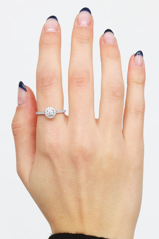 Fine Jewelry 14K White Gold Diamond Illusion Setting Ring