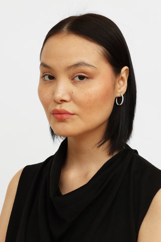 White Gold Diamond Hoop Earrings
