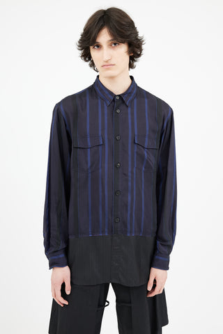 3.1 Phillip Lim Black & Navy Stripe Shirt