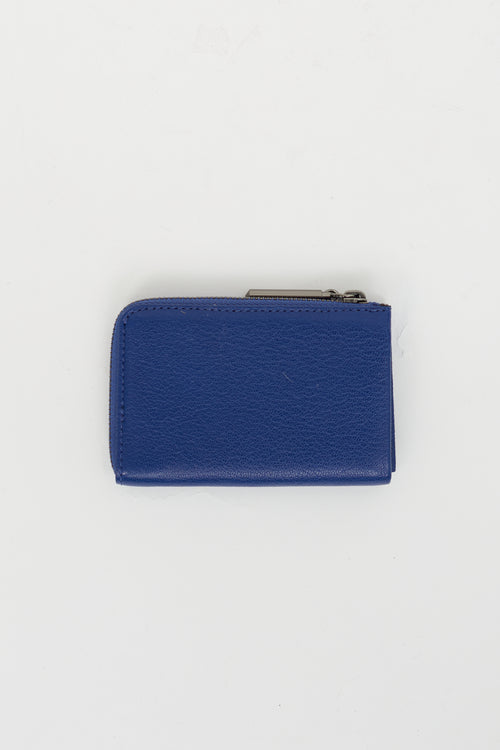 3.1 Phillip Lim Blue Leather Zip Around Card Case