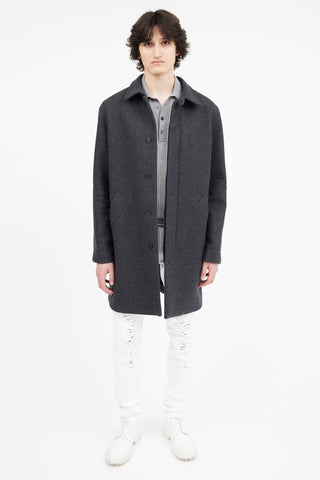 A.P.C. Grey Wool Buttoned Coat