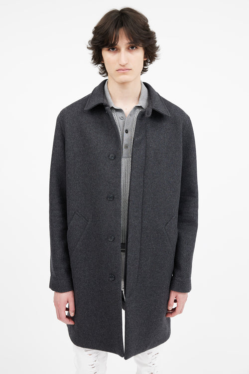 A.P.C. Grey Wool Buttoned Coat