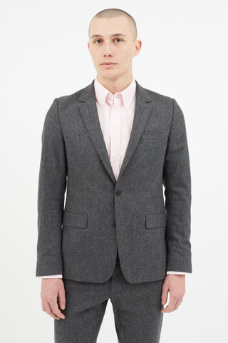 AMI Alexandre Mattiussi Grey Wool Two Piece Suit