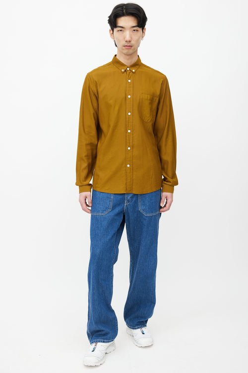 AMI Alexandre Mattiussi Mustard Long Sleeves Button Shirt