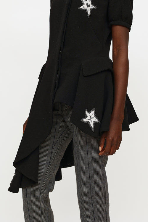 Alexander McQueen Black Embroidered Asymmetrical Vest