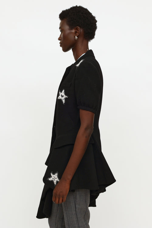 Alexander McQueen Black Embroidered Asymmetrical Vest