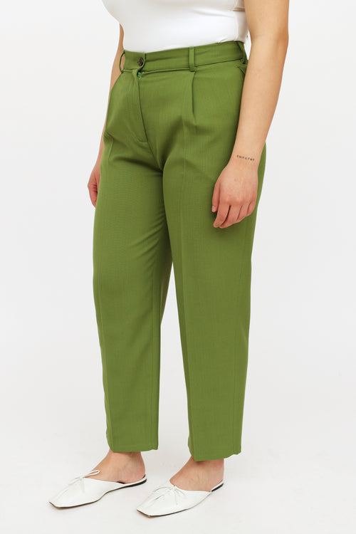 Acne Studios Green Pleated Trousers