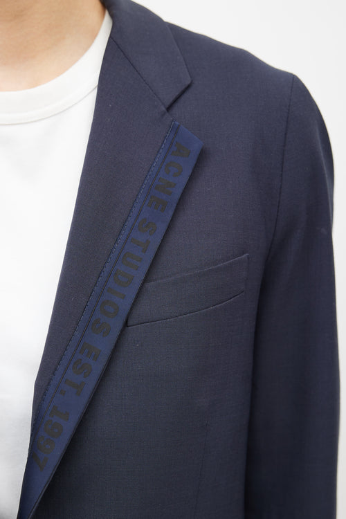 Acne Studios Navy Jinx Suit Oversized Blazer