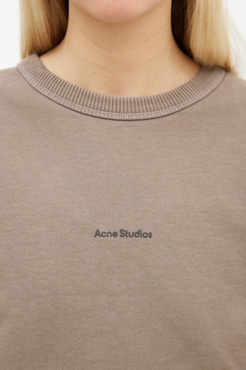 Acne Studios Brown Cotton Logo Sweater