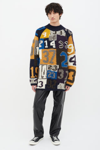 Acne Studios Multicolor AW 2015 Jerett Number Wool Knit Sweater