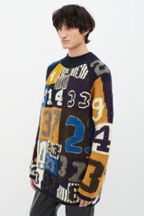 Acne Studios Multicolor AW 2015 Jerett Number Wool Knit Sweater