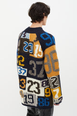 Acne Studios Multicolor AW 2015 Jerett Number Wool Knit Sweater