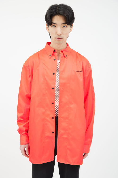 Acne Studios Neon Red Embroidered Logo Jacket