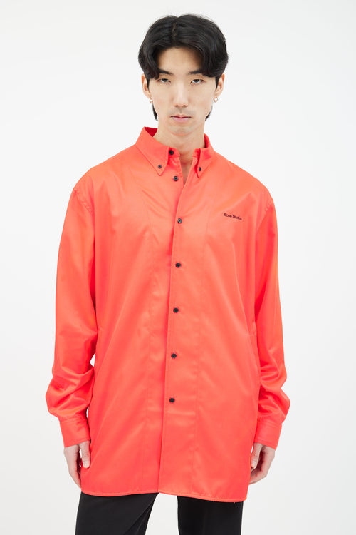 Acne Studios Neon Red Embroidered Logo Jacket