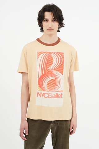 Acne Studios Beige Graphic Print T-Shirt