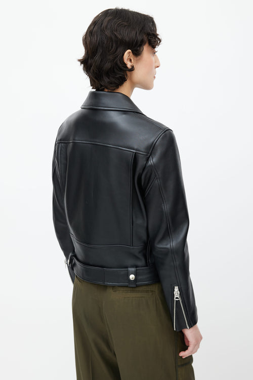 Acne Studios Black Leather Oversized Biker Jacket