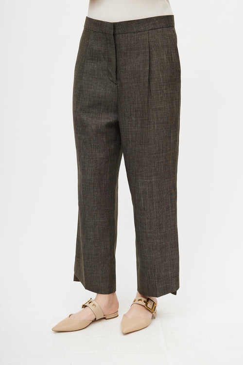 Acne Studios Brown Pleated Wide Leg Trouser