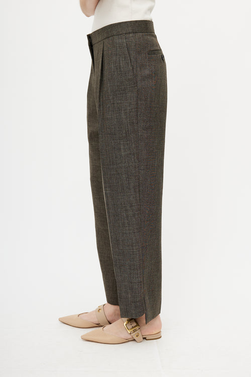 Acne Studios Brown Pleated Wide Leg Trouser