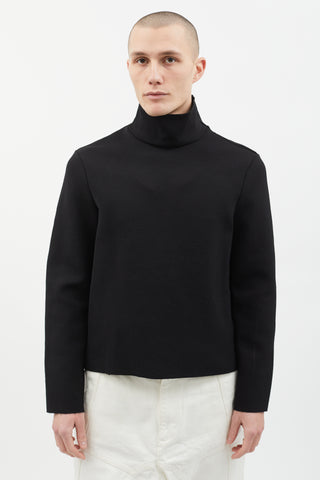Acne Studios FW14 Black Neoprene Mehdi Turtleneck Sweater