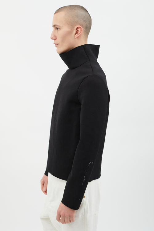 Acne Studios FW14 Black Neoprene Mehdi Turtleneck Sweater