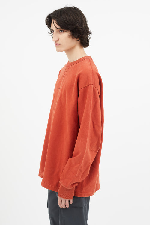 Acne Studios Faded Orange Stamped Logo Sweater