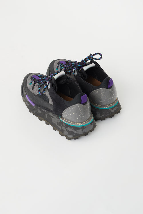 Acne Studios Grey & Purple Platform Sneaker