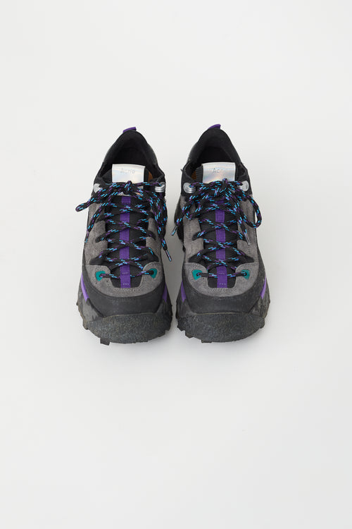 Acne Studios Grey & Purple Platform Sneaker
