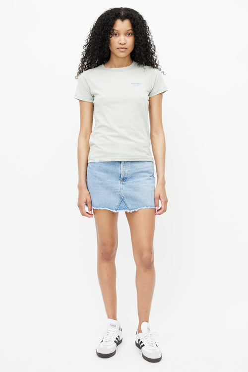 Acne Studios Pastel Green Embroidered Logo T-Shirt