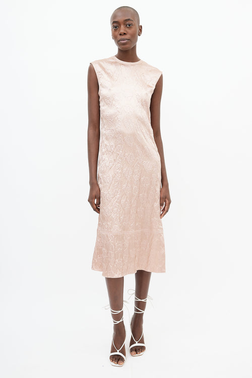 Acne Studios Pink Floral Texture Sleeveless Dress