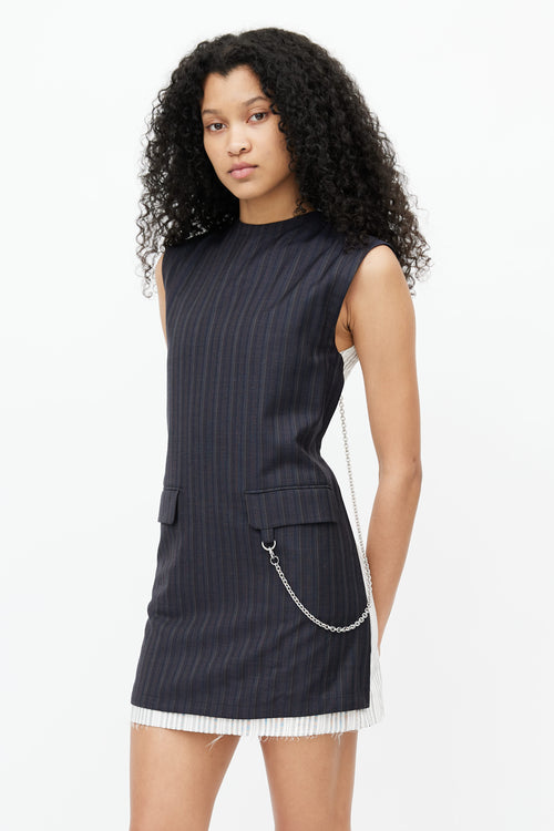 Acne Studios SS 2020 Black & White Stripe Doniella Chain Dress