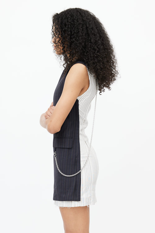 Acne Studios SS 2020 Black & White Stripe Doniella Chain Dress