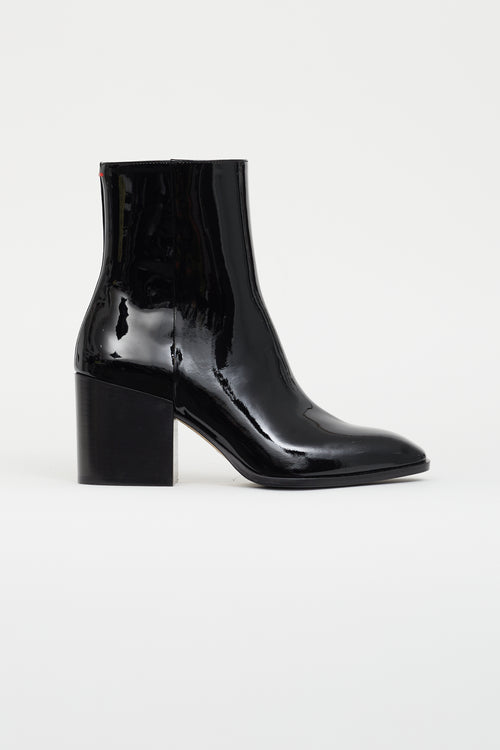 Aeydē Black Patent Leather Ankle Boot