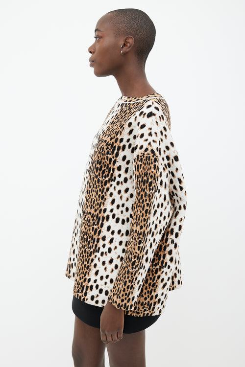 Alaïa Brown & White Graphic Print  Sweater