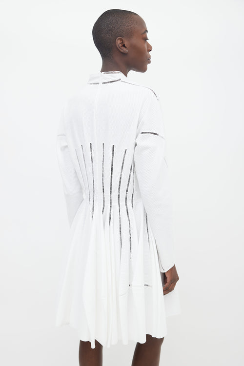 Alaïa White Texture Cut-Out Trim Dress