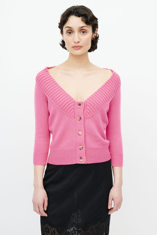 Alexander McQueen Pink Cashmere Knit Sweater