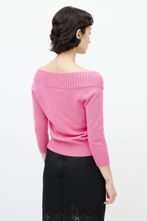 Alexander McQueen Pink Cashmere Knit Sweater