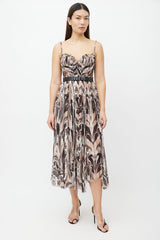 Alexander McQueen Pre-Fall 2017 Pink & Black Print Belted Dress