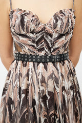 Alexander McQueen Pre-Fall 2017 Pink & Black Print Belted Dress