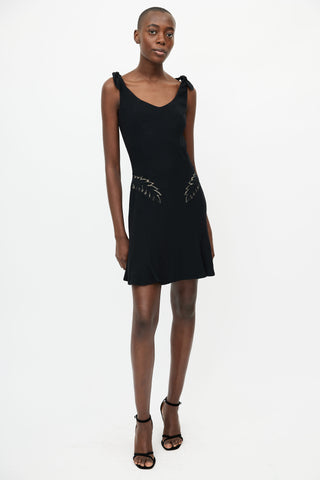 Alaïa // Black Silk Mesh Ruffle Dress – VSP Consignment